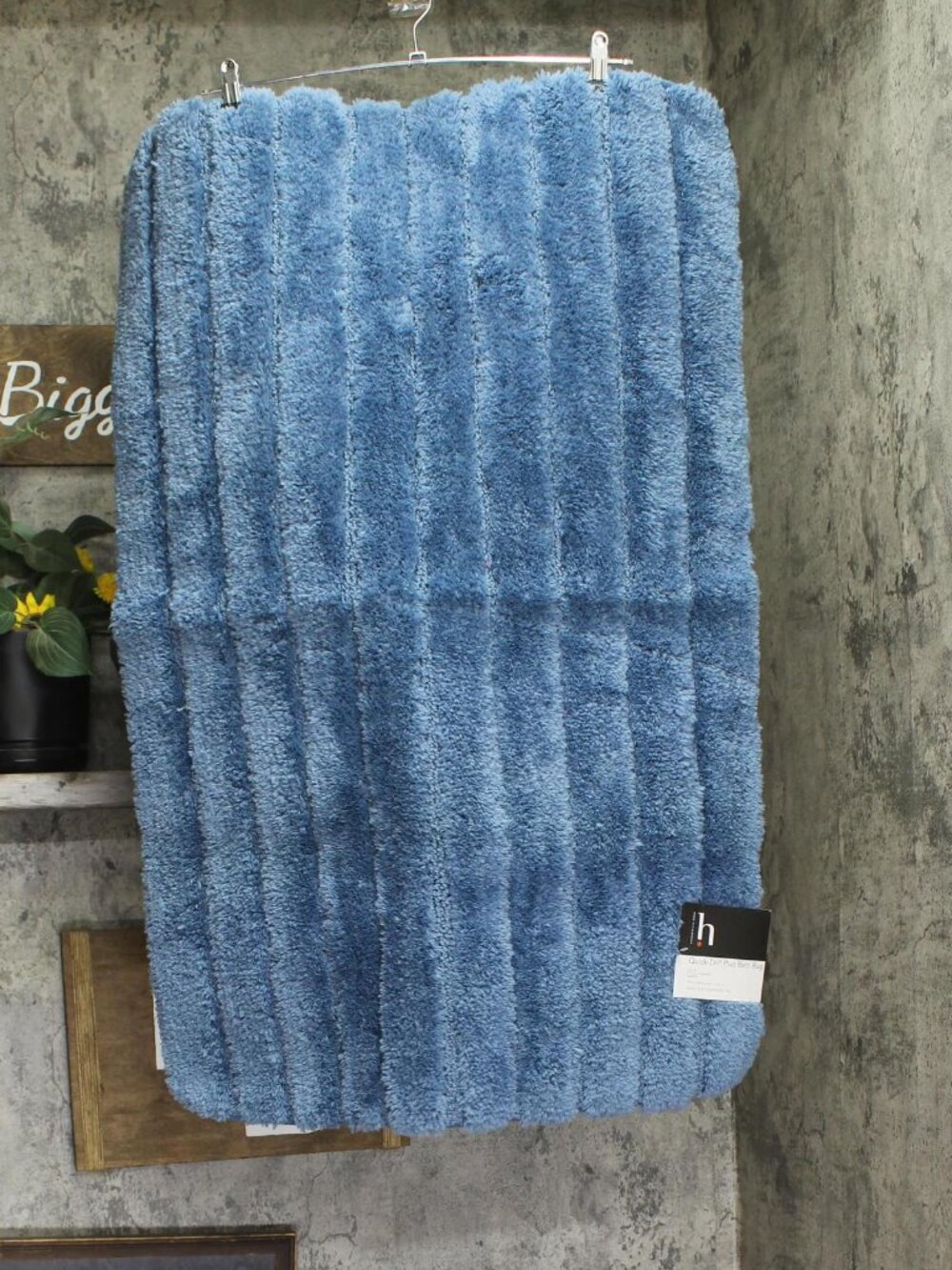 NWT Home Expressions Quick-Dri Plush Bath Rug Mat Blue 24x38